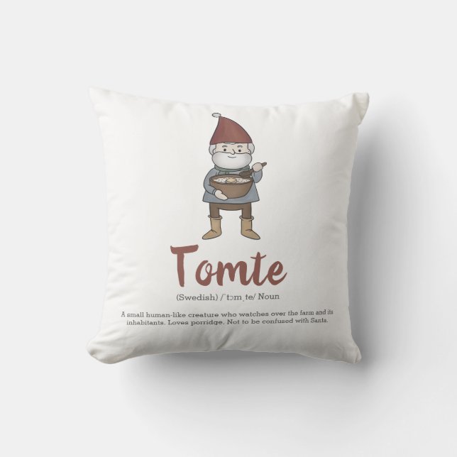 Coussin Définition du joli suédois Tomte Gnome (Recto)