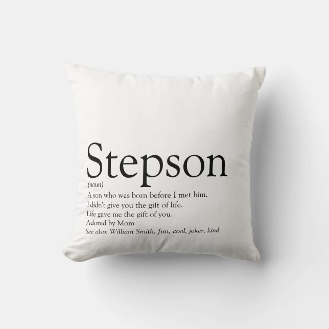 Coussin Définition du meilleur beau-fils du monde (Recto)