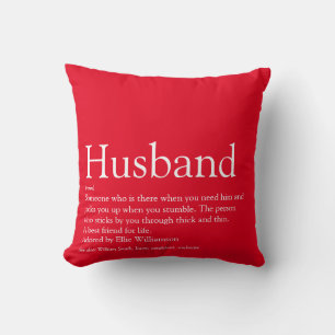 Coussin Définition du meilleur mari du monde moderne rouge