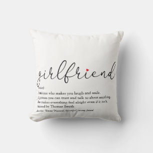 Coussin Définition Petite Amie Écriture Élégante Cœur d'Am