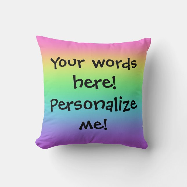 Coussin Dégradé arc-en-ciel personnalisé (Recto)