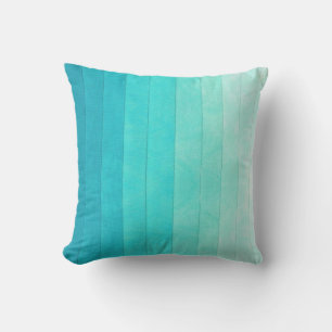 Coussin dégradé blanc turquoise, teintes turquoise