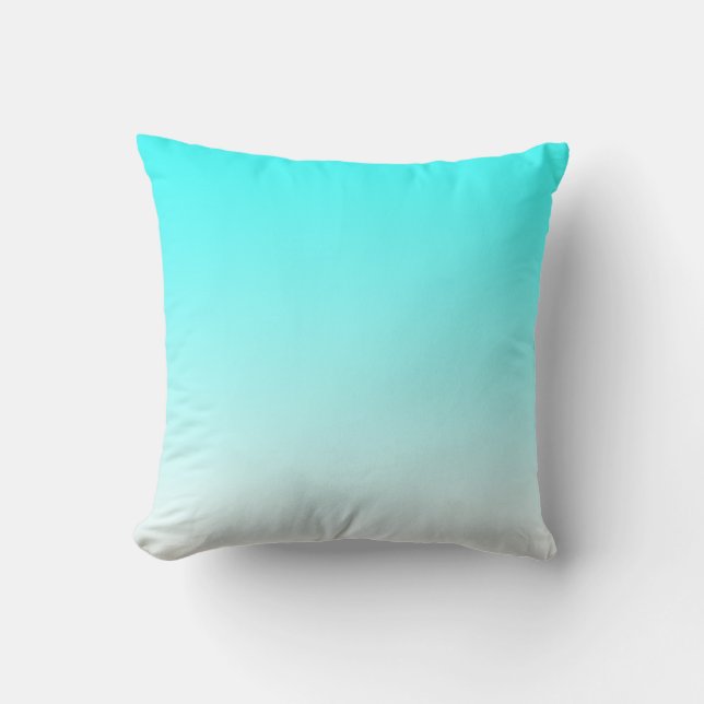 Coussin Dégradé de bleu aqua à blanc (Recto)