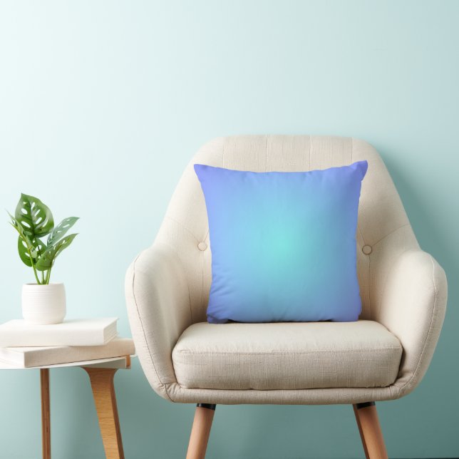 Coussin Dégradé de Bleus Rêveurs Teintes Aqua (Chaise)