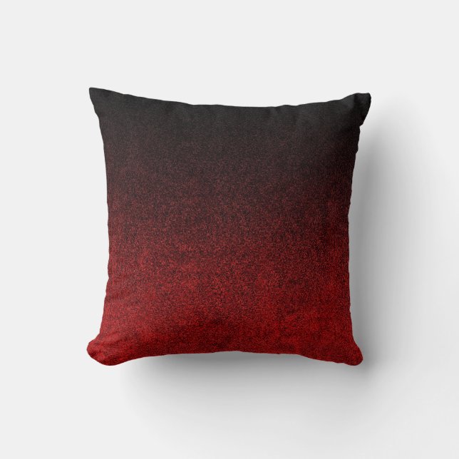 Coussin Dégradé de Parties scintillant rouge et noire (Recto)