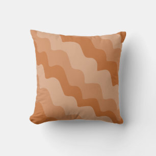 Coussin Dégradé des vagues océaniques ondulées Brown
