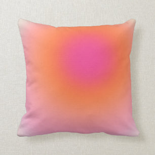 Coussin Dégradé du lever du soleil - rose beige orange