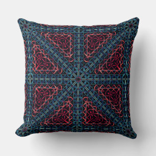 Coussin Dégradé et relief en kaléidoscope triangulaire tro