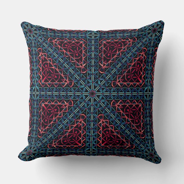 Coussin Dégradé et relief en kaléidoscope triangulaire tro (Recto)
