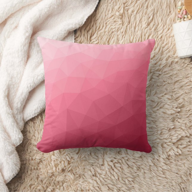 Coussin Dégradé géométrique en maille de motif rose clair (Couverture)