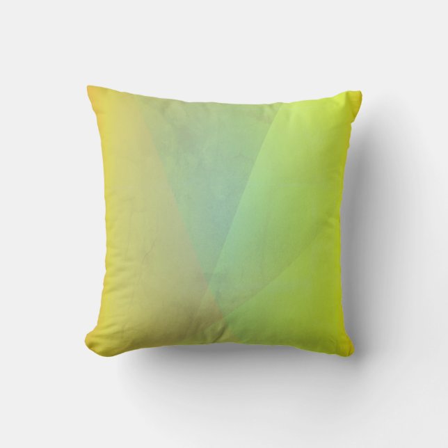Coussin Dégradé géométrique jaune moderne (Recto)