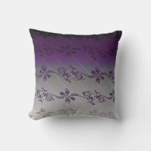 Dégradé gris violet à motif de feuille florale ray