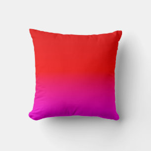 Coussin dégradé noir rose, écarlate, rouge, rose