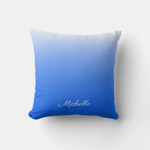 Coussin dégradé personnalisé ombre électrique bleu