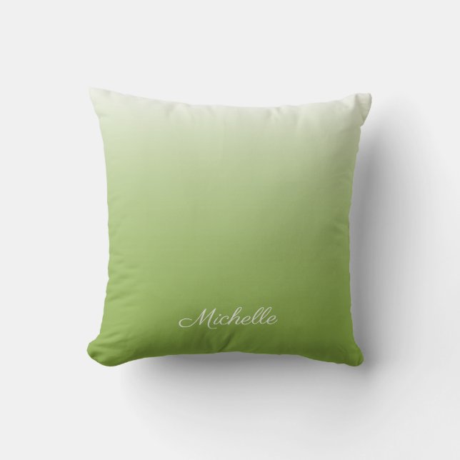 Coussin dégradé personnalisé vert vert foncé (Recto)