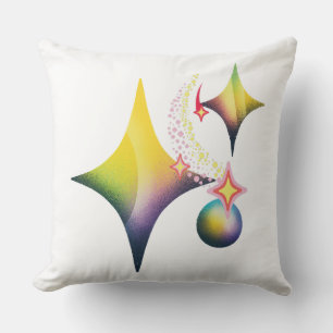 Coussin Dégradé Rétro Paillettes Cosmiques Vecteur