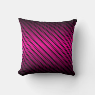Coussin Dégradé rose et noir avec bandes noires