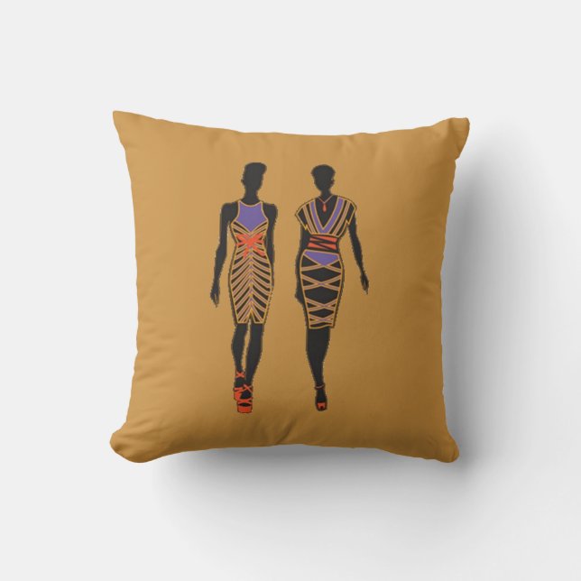 Coussin dégrossi de la silhouette 2 d'Afrocentric (Recto)