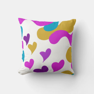 Coussin Déguisement coeurs mignons rose jaune
