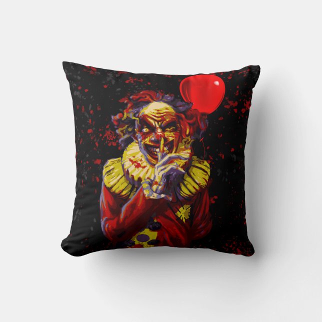 Coussin Déguisement de clown effrayant pour une soirée Hal (Recto)