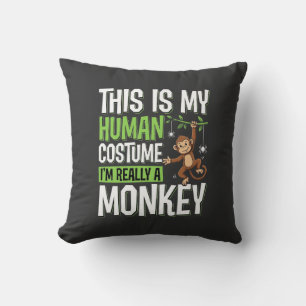 Coussin Déguisement de singe drôle vecteur Halloween