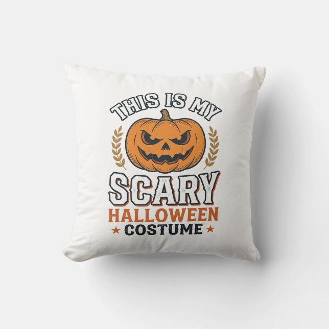 Coussin Déguisement Halloween Épouvantable Citrouille Vect (Recto)