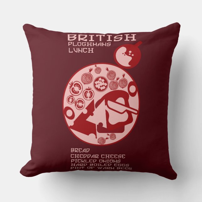 Coussin Déjeuner du pub British Ploughmans (Recto)