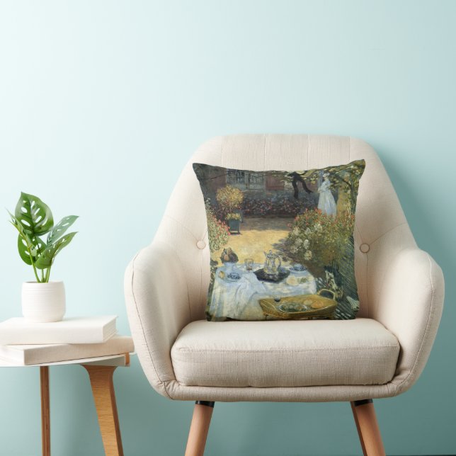 Coussin Déjeuner par Claude Monet, Impressionnisme Vintage (Chaise)