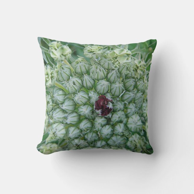Coussin Dekokissen grün-weisse Wildblüte (Recto)