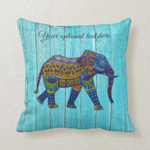 Coussin d'éléphant en mosaïque turquoise