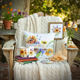Coussin Délia d'aquarelle personnalisées