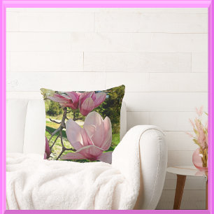 Coussin Délicat Magnolia Rose Photo Florale
