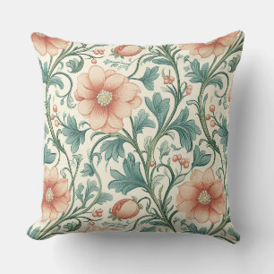 Coussin Délicat motif floral aux fleurs rose douce