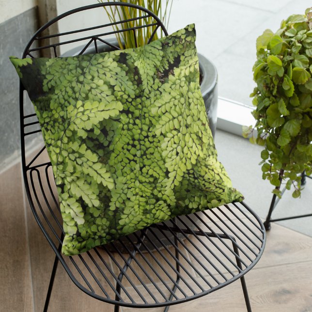 Coussin Délicat vert Maidenhair Fern Floral (In Situ Patio)