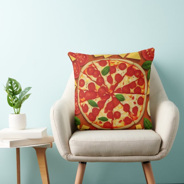 Coussin Délicieuse pizza végétalienne fromage tomate brill (Chaise)