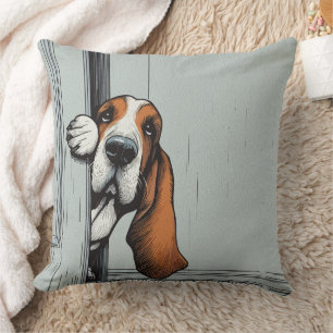 Coussin Délicieux Art Mural de Chien Basset Hound