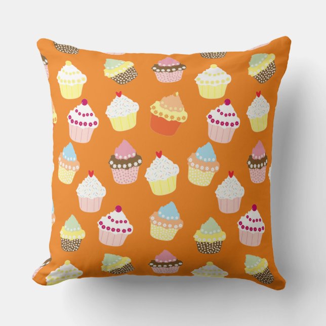 Coussin Délicieux Cupcakes Décorés Anniversaire Jeu d'Orei (Recto)