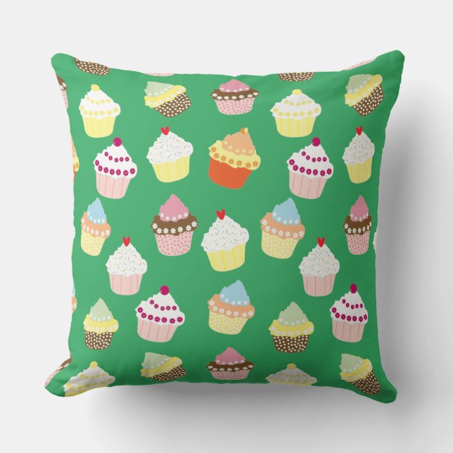 Coussin Délicieux Cupcakes Décorés Anniversaire Jeu d'Orei (Recto)