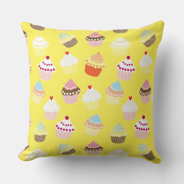 Coussin Délicieux Cupcakes Décorés Anniversaire Jeu d'Orei (Recto)
