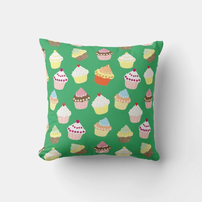 Coussin Délicieux Cupcakes Décorés Anniversaire Jeu d'Orei (Recto)