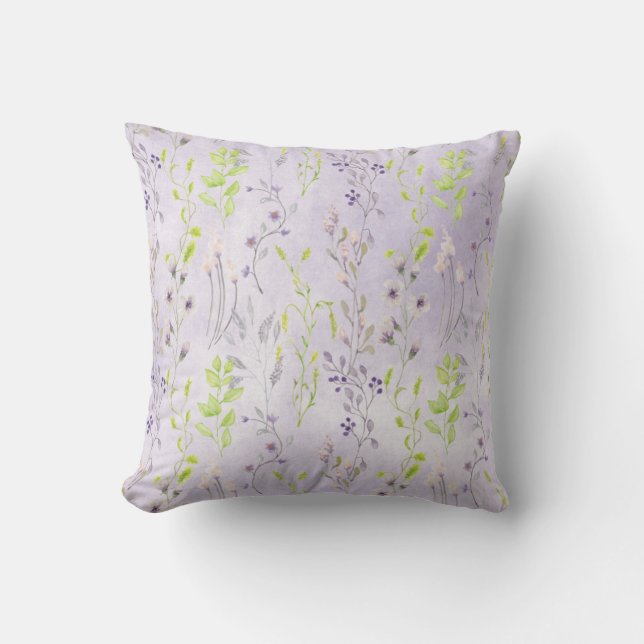 Coussin Délicieux Fleurs sauvages violets (Recto)
