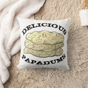 Coussin Délicieux Papadums Indian Takeaway Food Flatpain