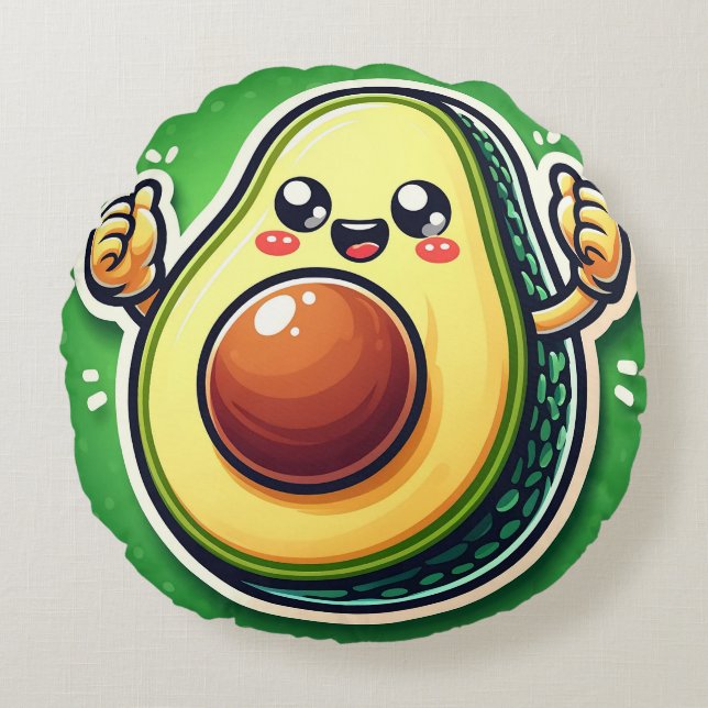 Coussin demi-rond Avocado - Whimsical (Devant)