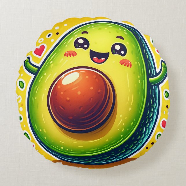 Coussin demi-rond Avocado - Whimsical (Devant)