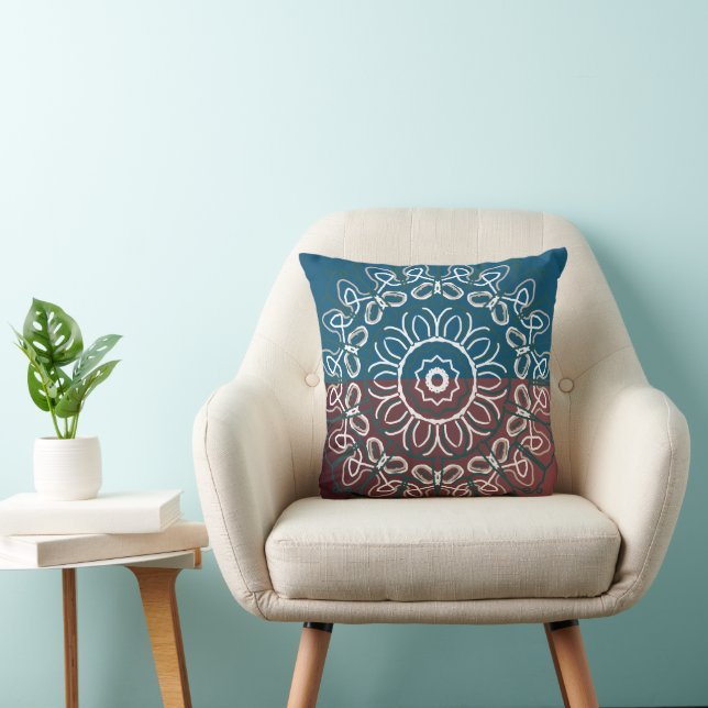 Coussin Demi-ton tendance bleu mauve entrelacé emballage d (Chaise)