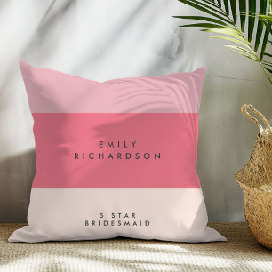 Coussin Demoiselle d'honneur à bloc de couleur rose