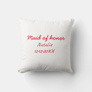 Coussin Demoiselle d'honneur ajouter nom date année texte
