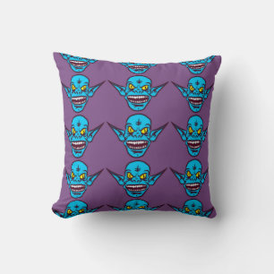 coussin démon zombie bleu