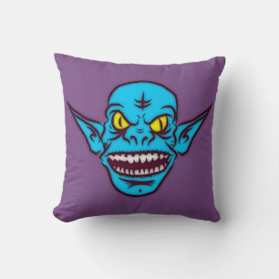 coussin démon zombie bleu