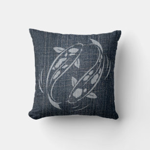 Coussin Denim blanchi - Koi
